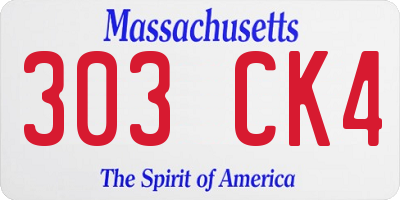 MA license plate 303CK4