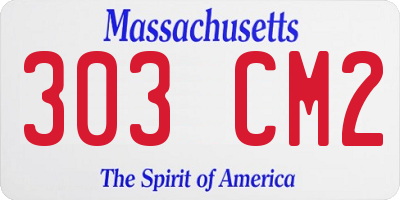 MA license plate 303CM2