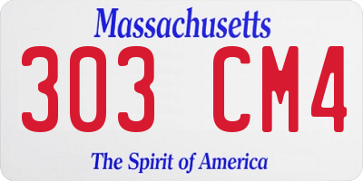 MA license plate 303CM4