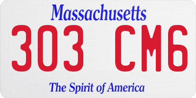 MA license plate 303CM6