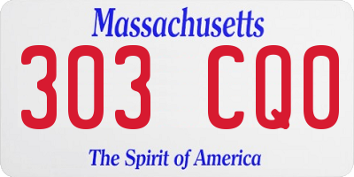 MA license plate 303CQ0