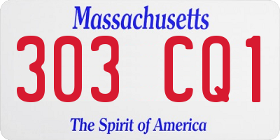 MA license plate 303CQ1