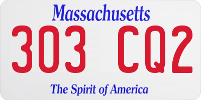MA license plate 303CQ2