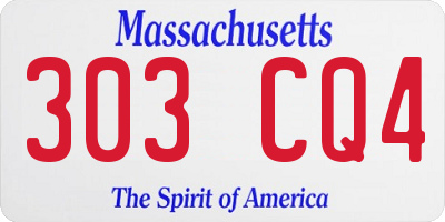 MA license plate 303CQ4