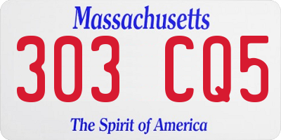 MA license plate 303CQ5