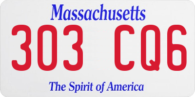 MA license plate 303CQ6