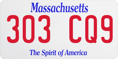 MA license plate 303CQ9