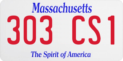 MA license plate 303CS1