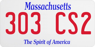MA license plate 303CS2