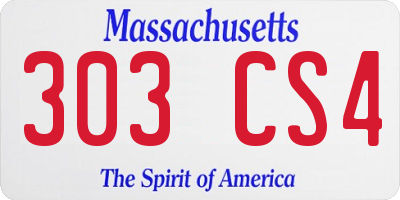 MA license plate 303CS4