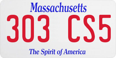 MA license plate 303CS5
