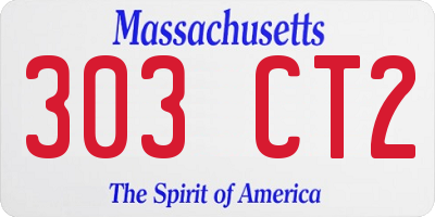 MA license plate 303CT2