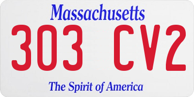 MA license plate 303CV2