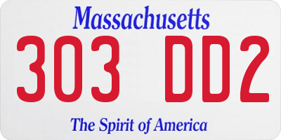 MA license plate 303DD2