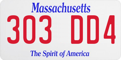 MA license plate 303DD4