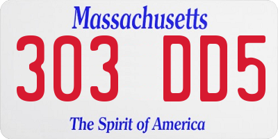 MA license plate 303DD5