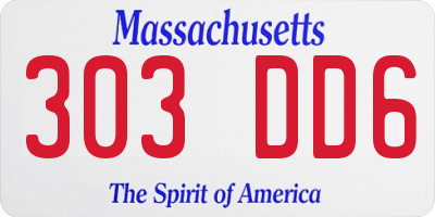 MA license plate 303DD6