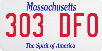 MA license plate 303DF0