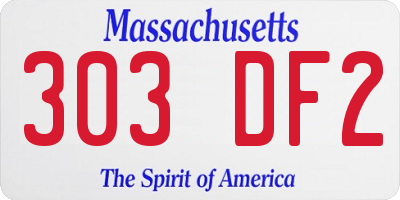 MA license plate 303DF2