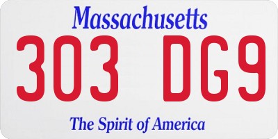 MA license plate 303DG9
