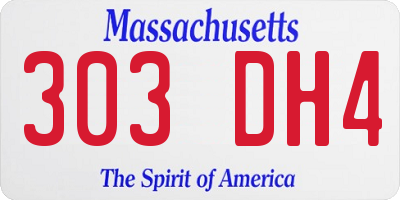 MA license plate 303DH4