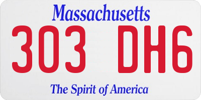 MA license plate 303DH6