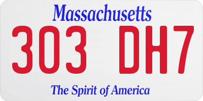 MA license plate 303DH7