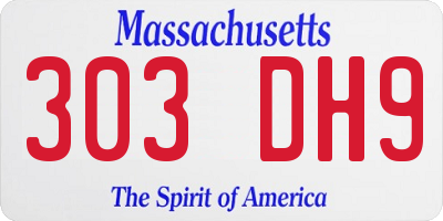 MA license plate 303DH9
