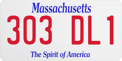 MA license plate 303DL1