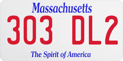 MA license plate 303DL2