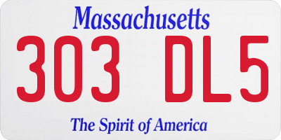 MA license plate 303DL5