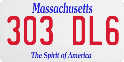MA license plate 303DL6