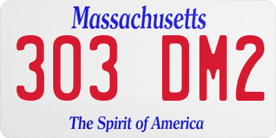 MA license plate 303DM2