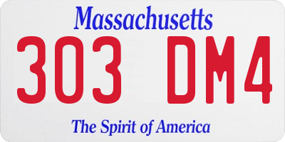 MA license plate 303DM4