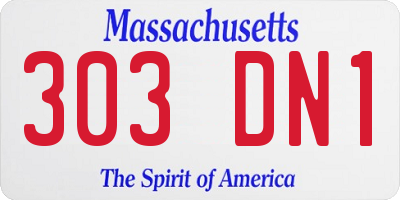 MA license plate 303DN1