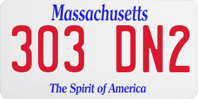 MA license plate 303DN2