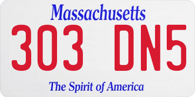 MA license plate 303DN5
