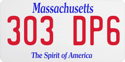 MA license plate 303DP6