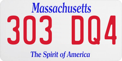 MA license plate 303DQ4