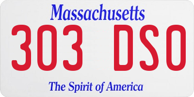 MA license plate 303DS0