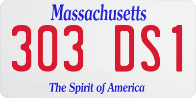MA license plate 303DS1