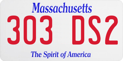 MA license plate 303DS2