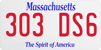 MA license plate 303DS6