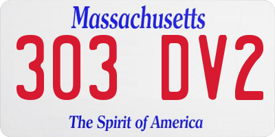 MA license plate 303DV2