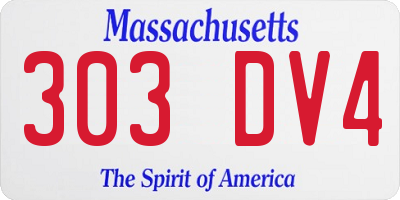 MA license plate 303DV4