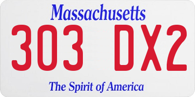 MA license plate 303DX2