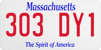 MA license plate 303DY1