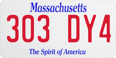 MA license plate 303DY4