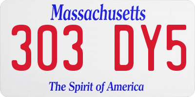 MA license plate 303DY5