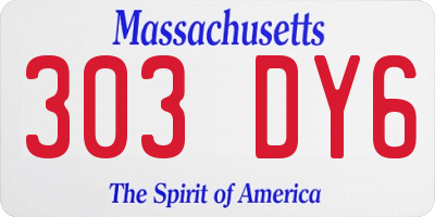 MA license plate 303DY6